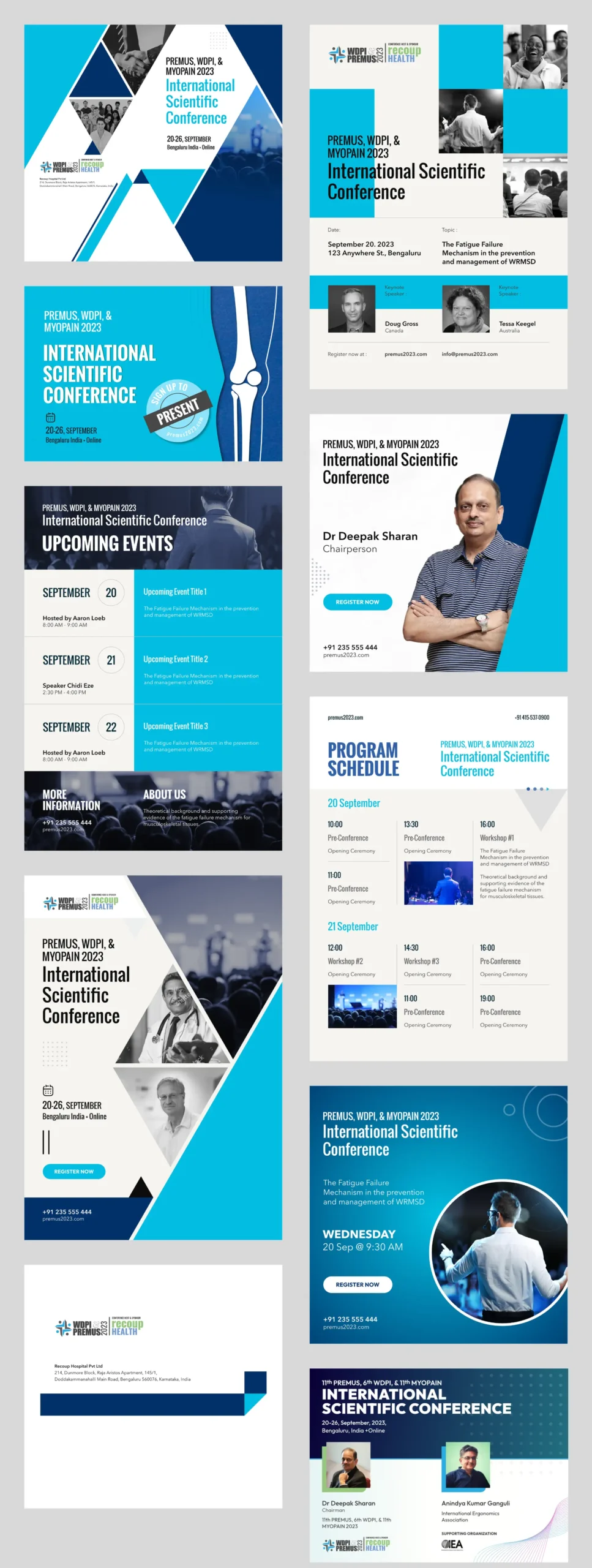 portfolio project thumbnails, campaign visuals, client case studies
